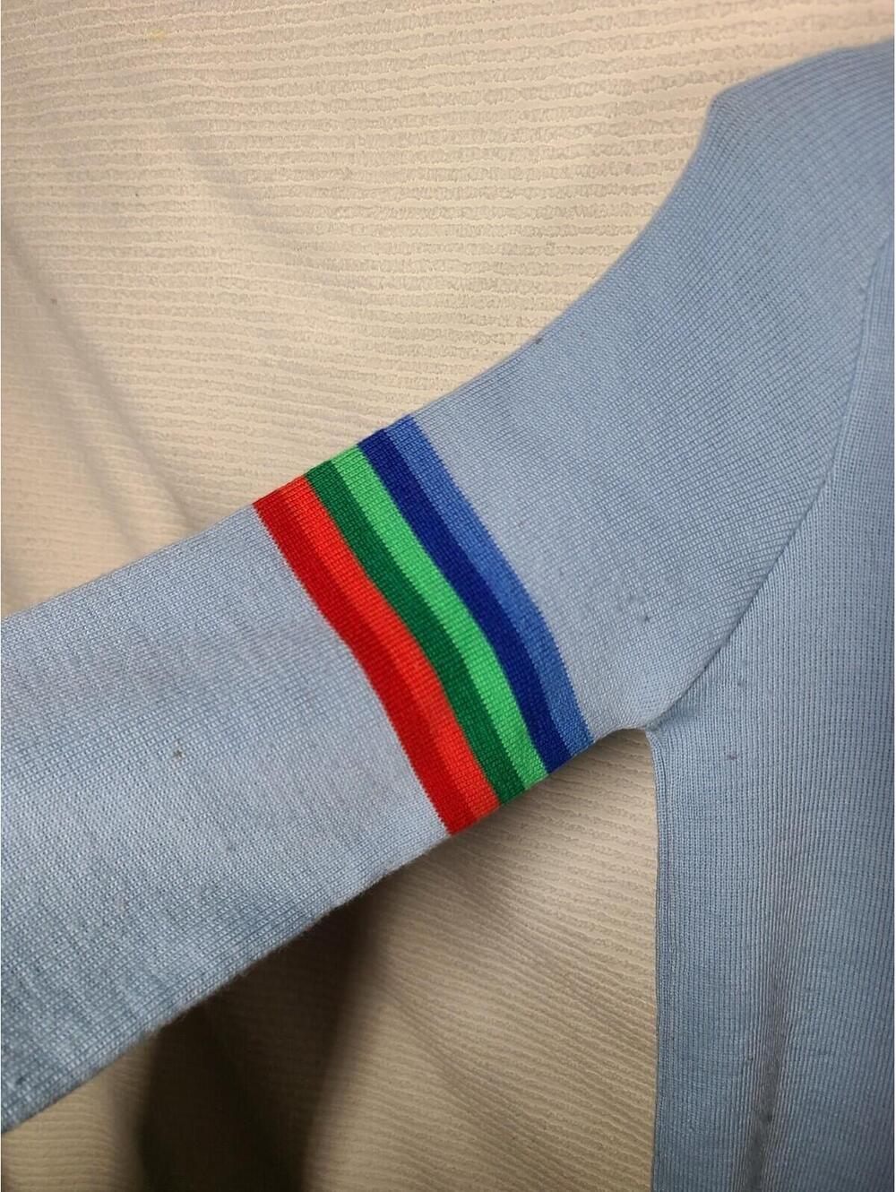 Vtg 70s Ski Sweater Demetre 100% Wool Knit Rainbow Stripe Women’s Small Snow - Picture 8 of 12